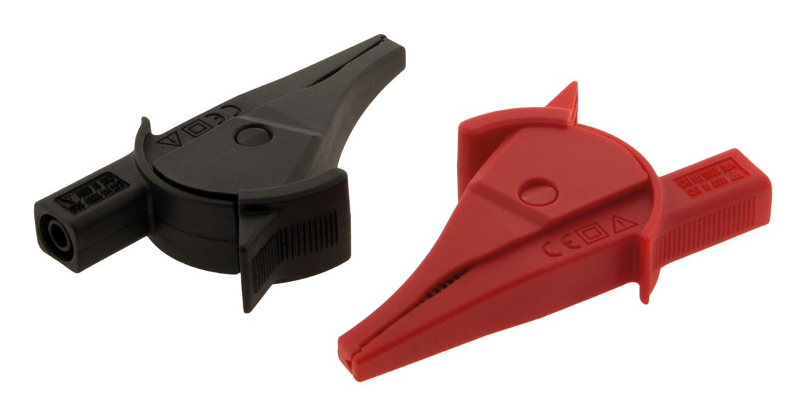 Lot de 2 pinces d4mm de securite large ouverture: 1 rouge + 1 noire - zenitech