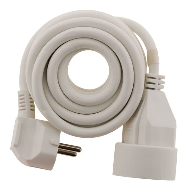 Rallonge électrique ménager 16a 2P+T ho5vv-f 3g1,5mm² blanc 5m - ZENITECH