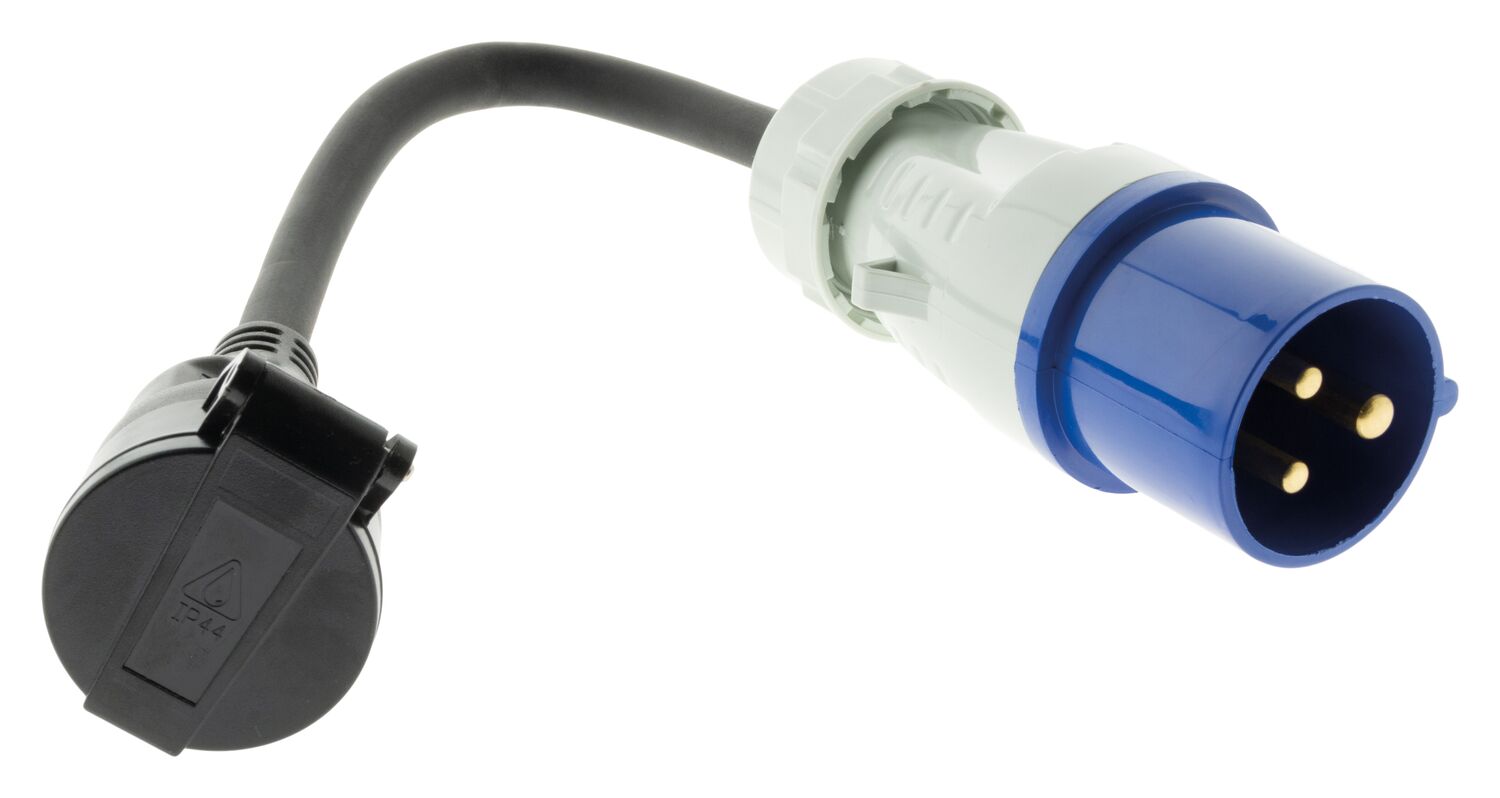Adaptateur caravane femelle 16a en male cee17 - zenitech