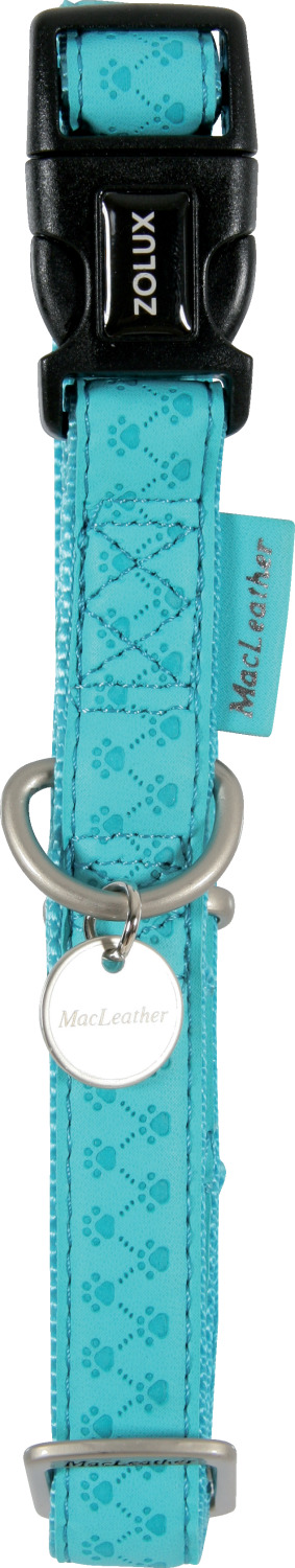 Collier réglable Mcleather largeur 20 mm Tour de cou 28,5 à 46,5 cm Turquoise