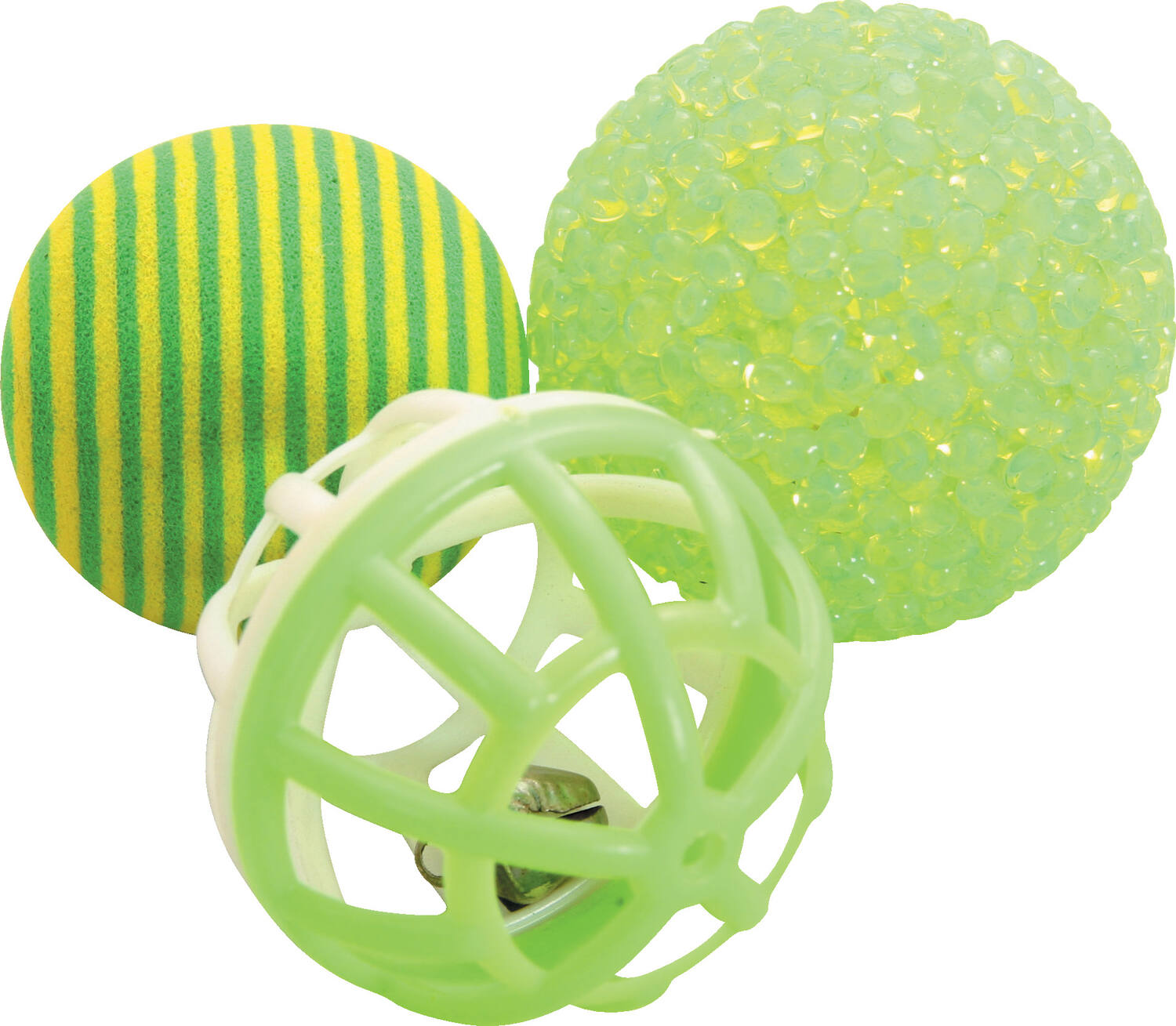Lot de 3 balles variées pour chat 4 cm