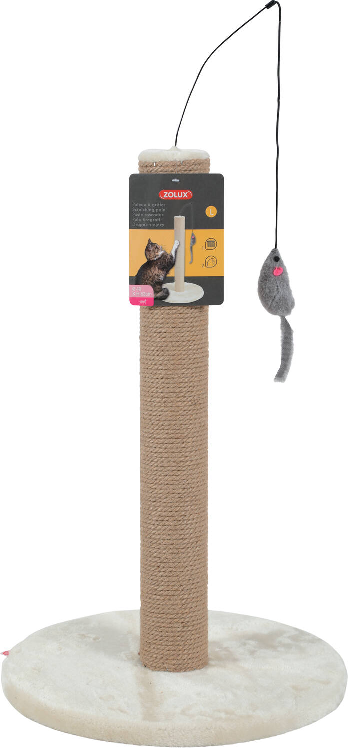 Poteau à griffer pour chat L 40 x p 40 x h 63 cm Beige