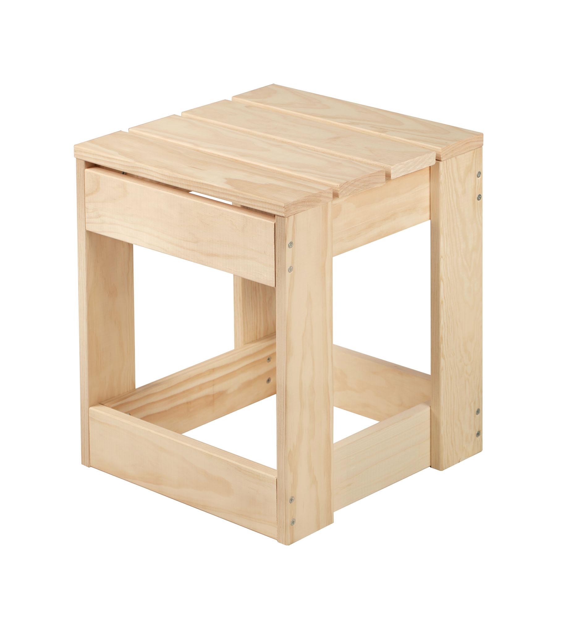 Tabouret bas en bois de pin