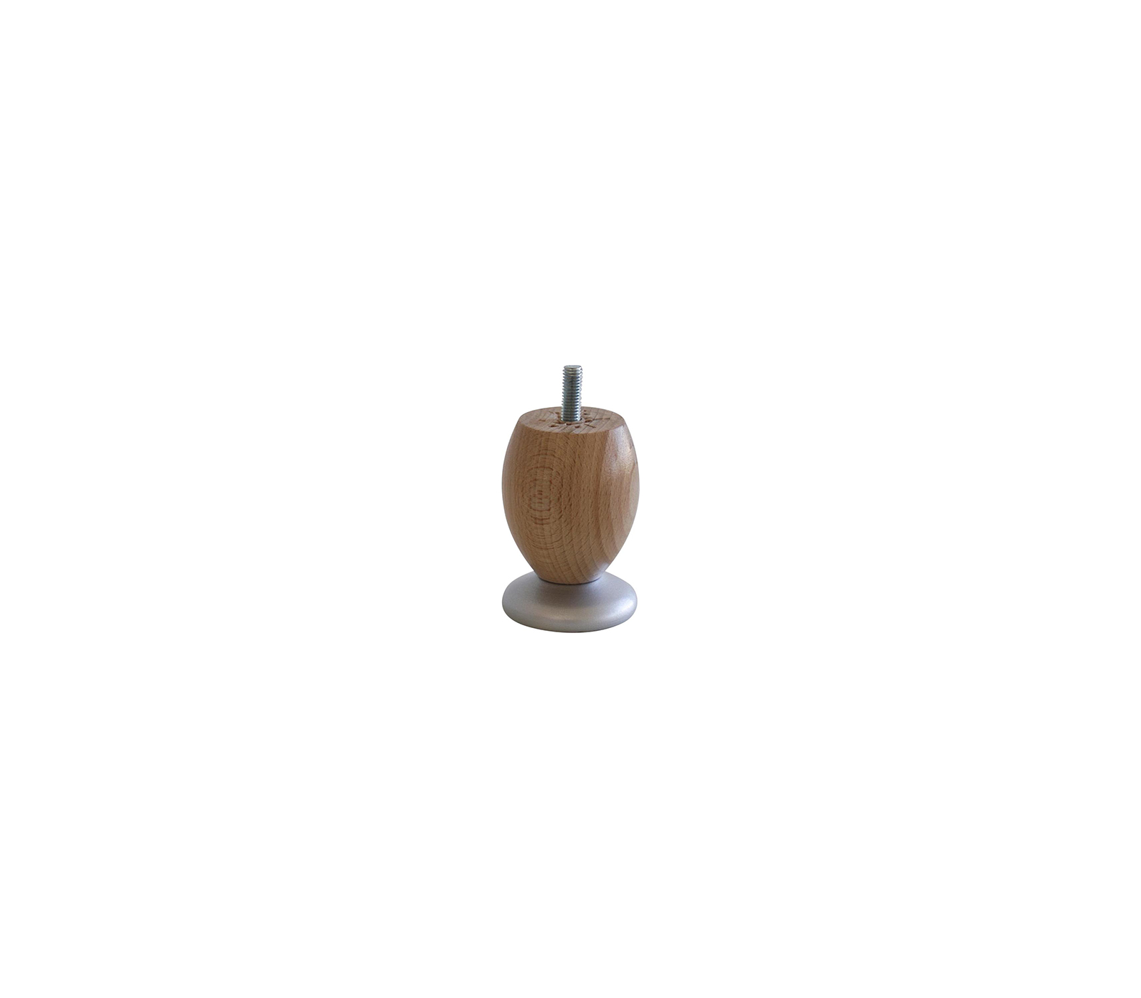 Pied de lit cocon vernis naturel/aluminium h80 d55