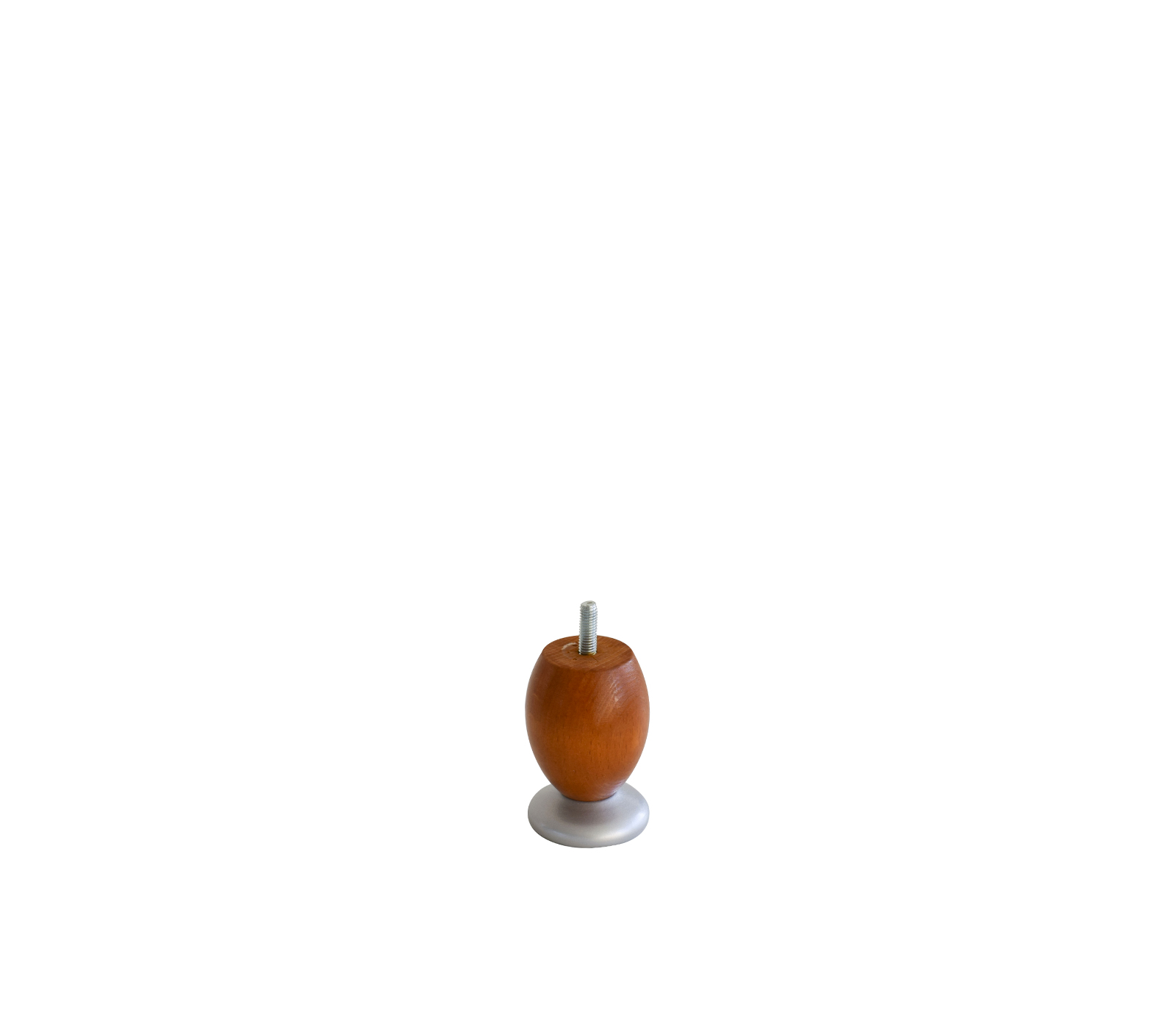 Pied de lit cocon merisier/aluminium h80 d55