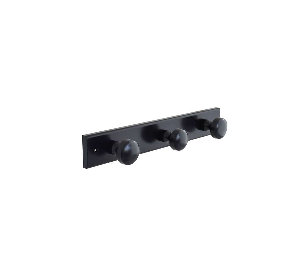 Portemanteau 3 patères à fixer Alfa Bois Noir