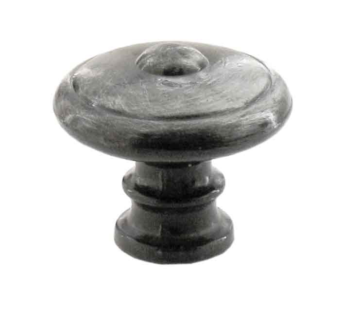 Bouton rustique métal finition vieil argent ø 35mm