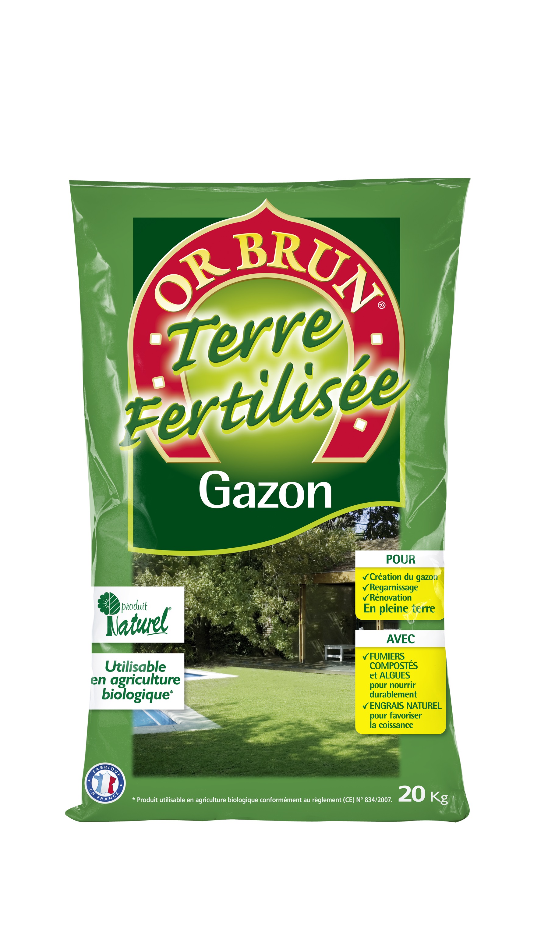 Terre fertilisée gazon 20kg - OR BRUN