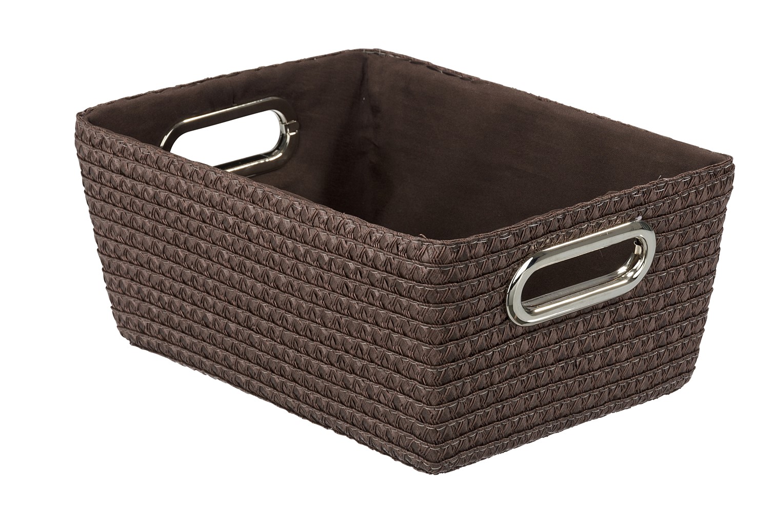 Corbeille salle de bain chromo marron