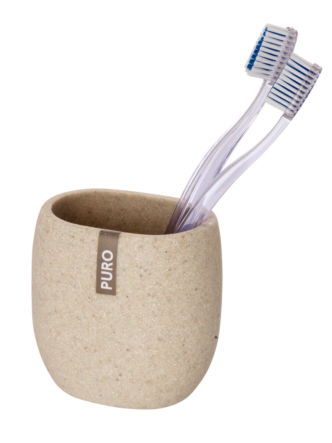 Gobelet brosse à dents Puro polyrésine beige - WENKO