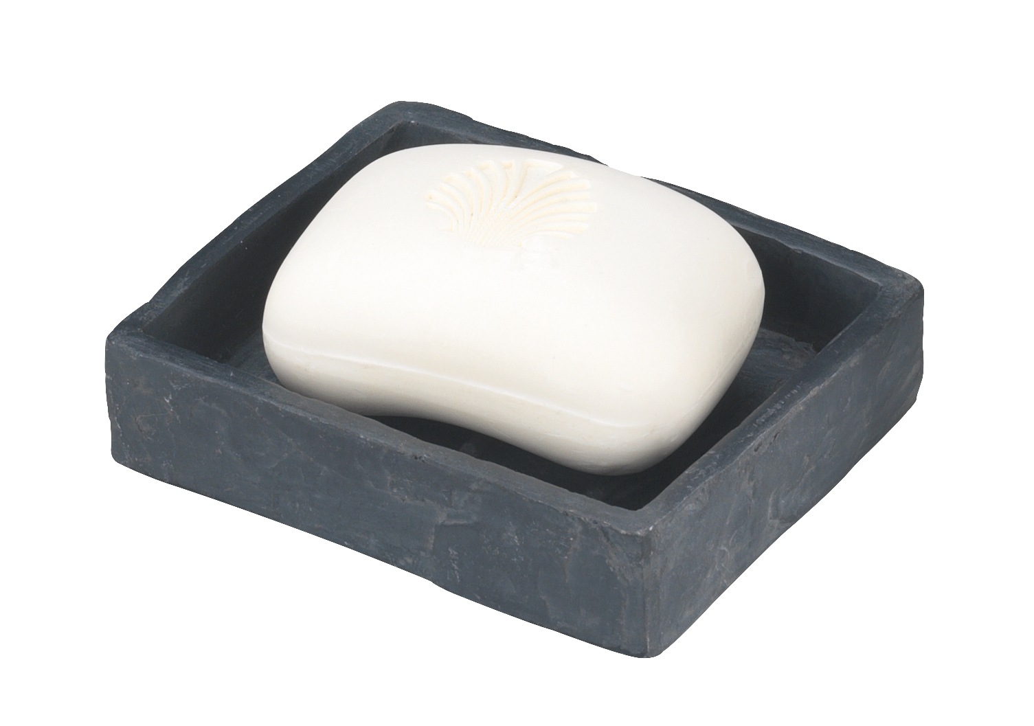 Porte-savon Slate Rock polyrésine anthracite - WENKO