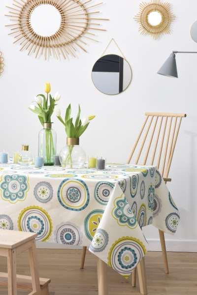 Nappe coton enduit seville menthe 1,4x15m
