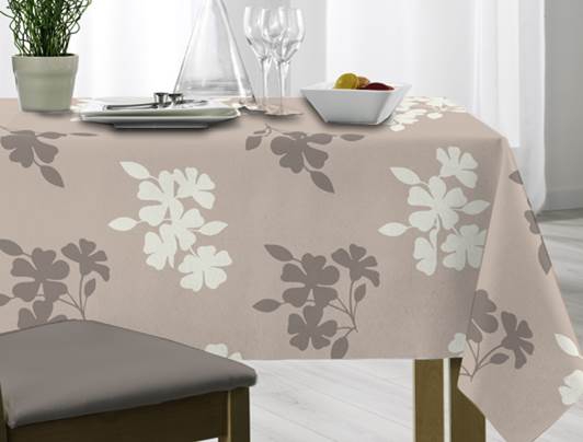 Nappe toile cirée match style taupe 20m