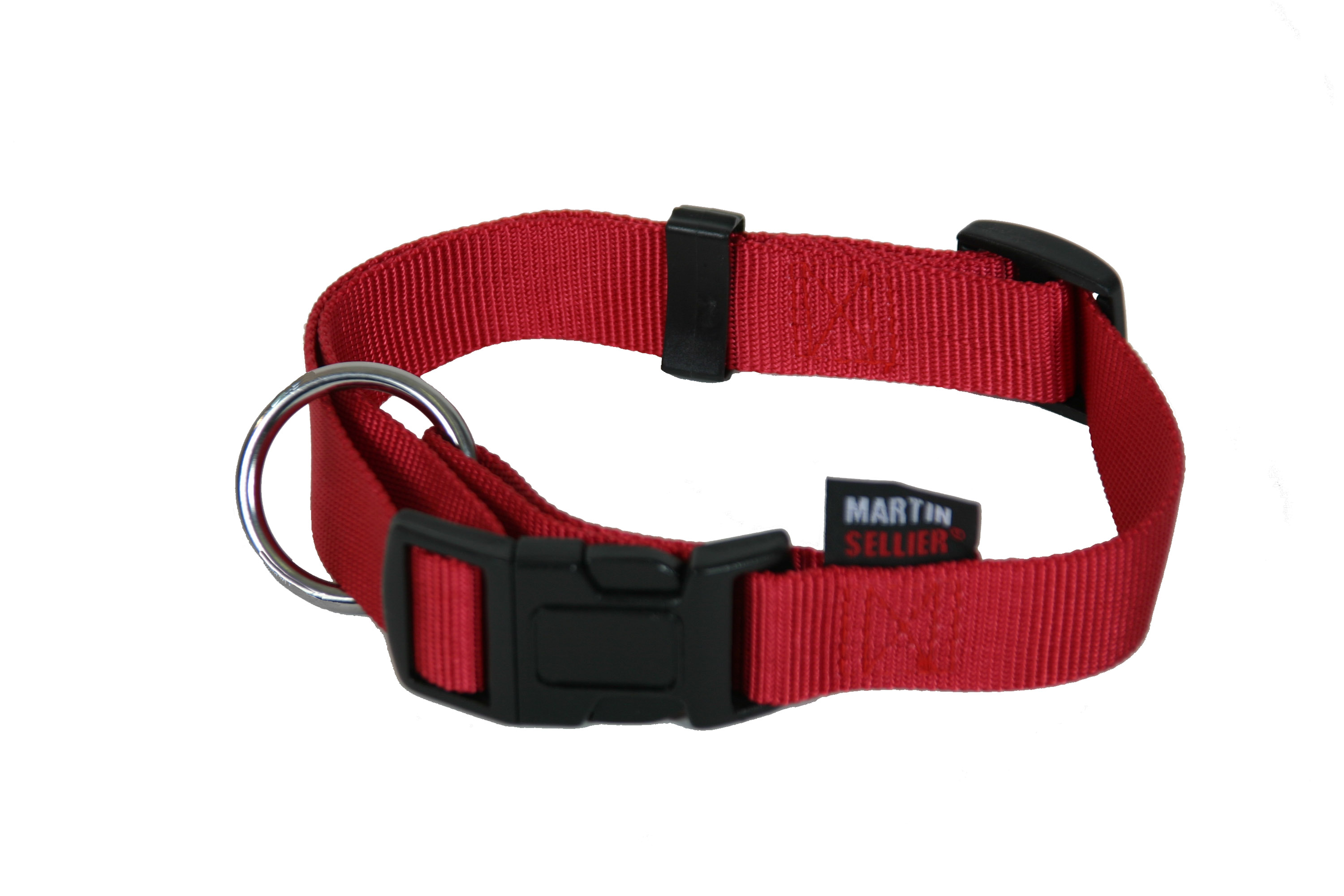 Collier nylon réglable 25-45/65 rouge
