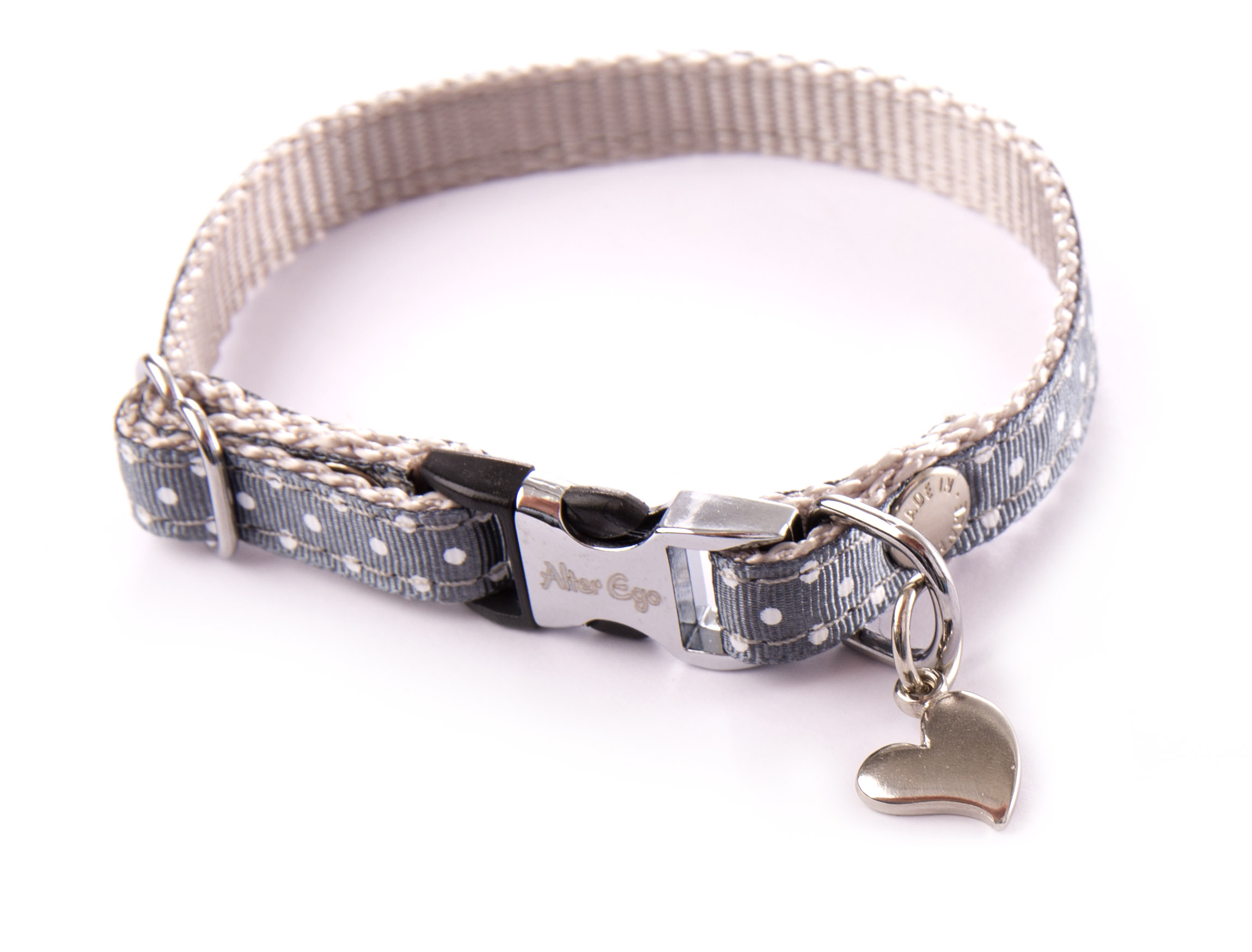 Collier pois xs 10-17/27 gris