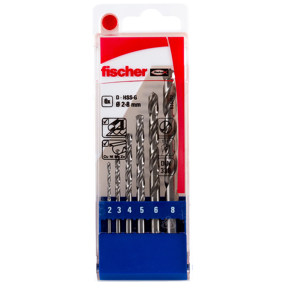 Coffret 6 mèches acier hss-g ø 2-8 extra