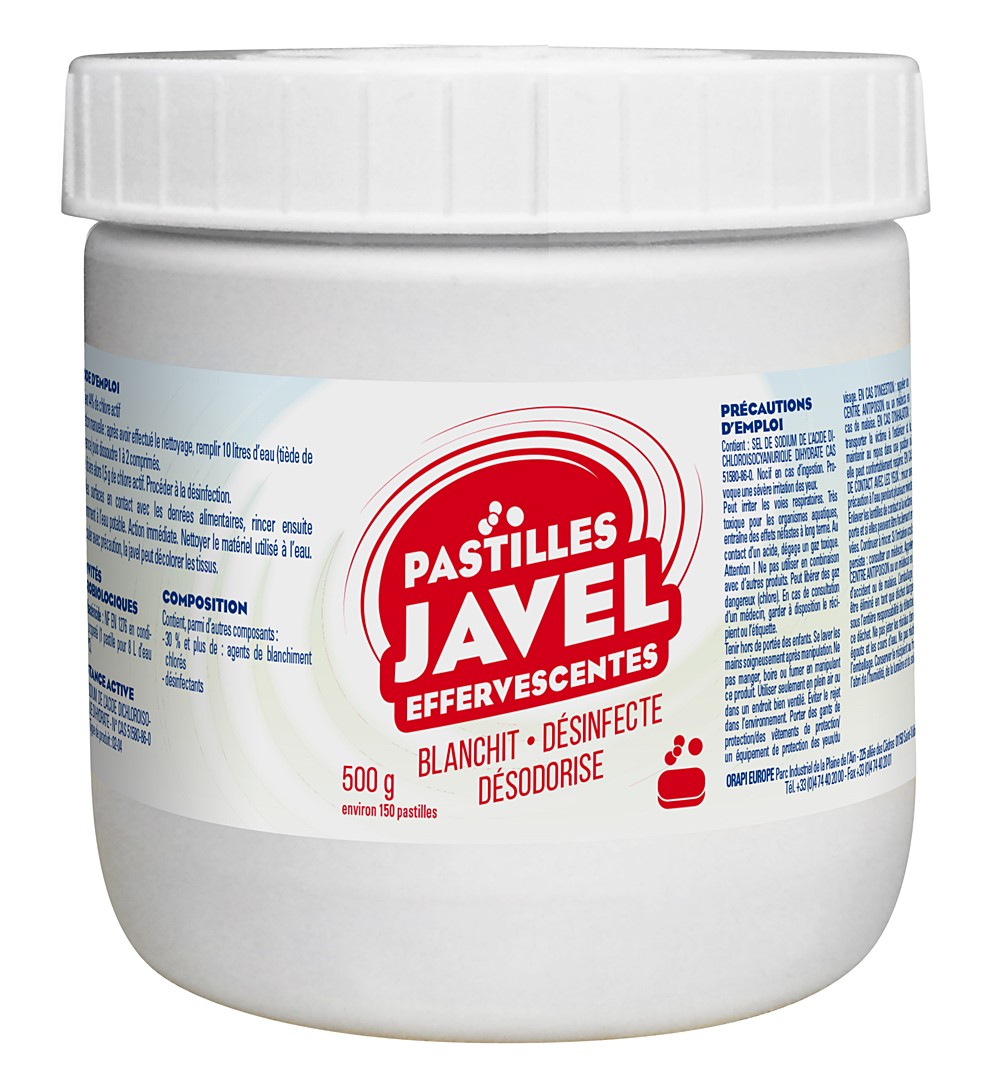 Javel pastilles effervescentes x150 500 g