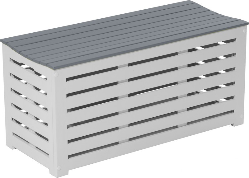 Banc coffre de jardin gris