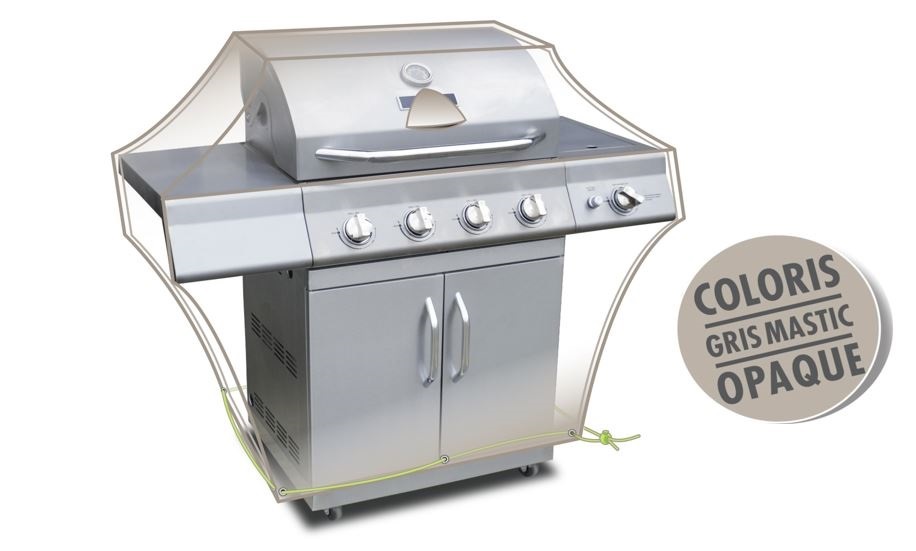Housse pour barbecue L 150 x l 80 x h 90 cm gris mastic opaque - JARDILINE