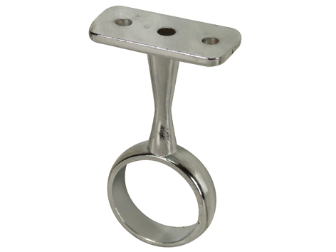 2 supports de milieu de penderie rond et fixe Ø25mm chromé