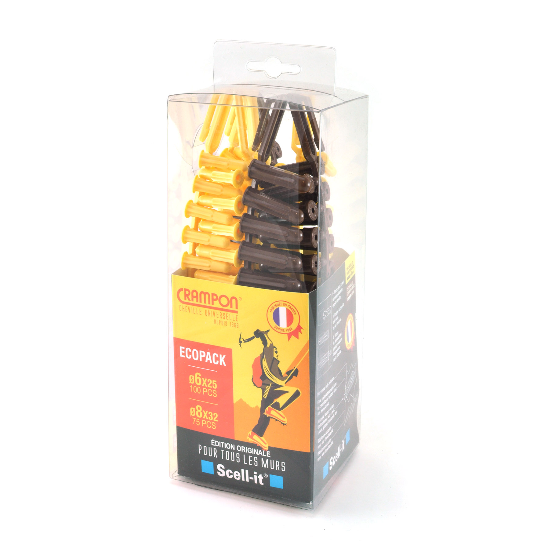 Boite de 175 chevilles CRAMPON 6x25 et 8x32 GRAPPE Scell It