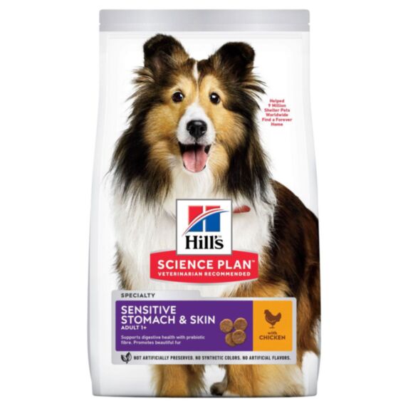 Croquettes chien Sensitive Stomach & Skin poulet 2,5 kg - HILL'S SCIENCE PLAN