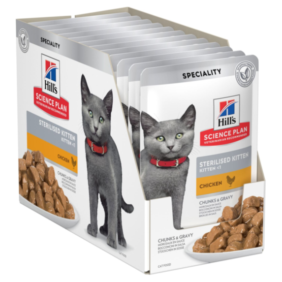 Alimentation chat stérilisé Kitten Poulet 12x85gr - SCIENCE PLAN