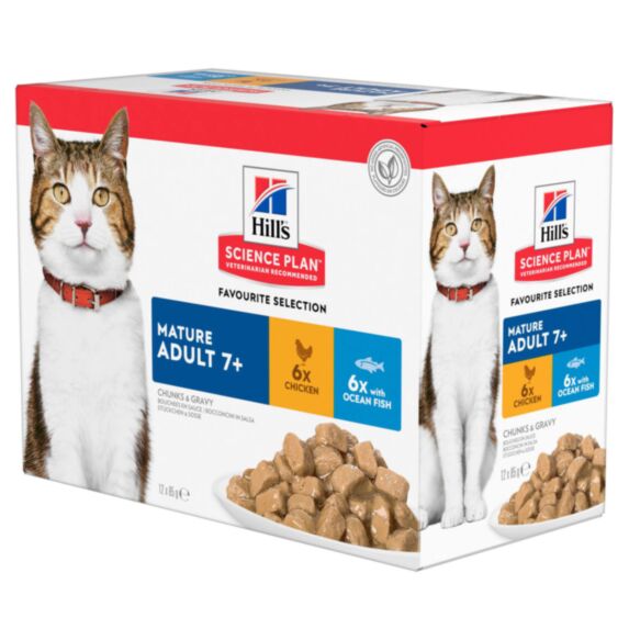 Sachet fraicheur chat poisson-poulet 12x85gr - HILL'S SCIENCE PLAN