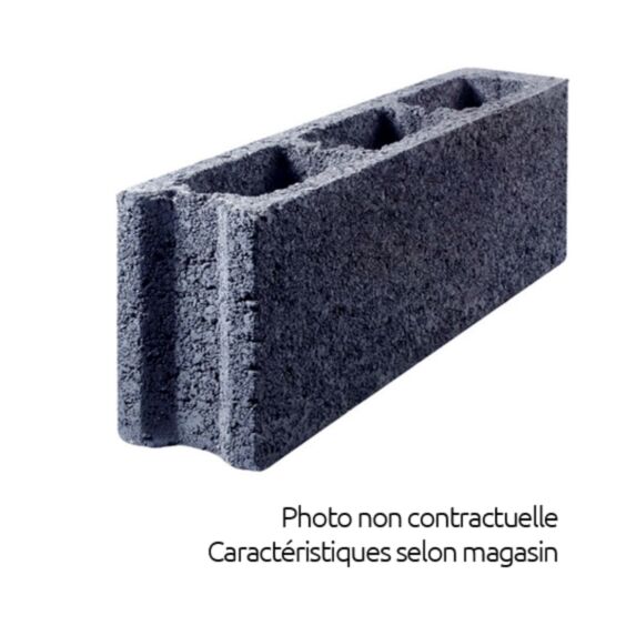 Parpaing creux 10 x 20 x 50 cm