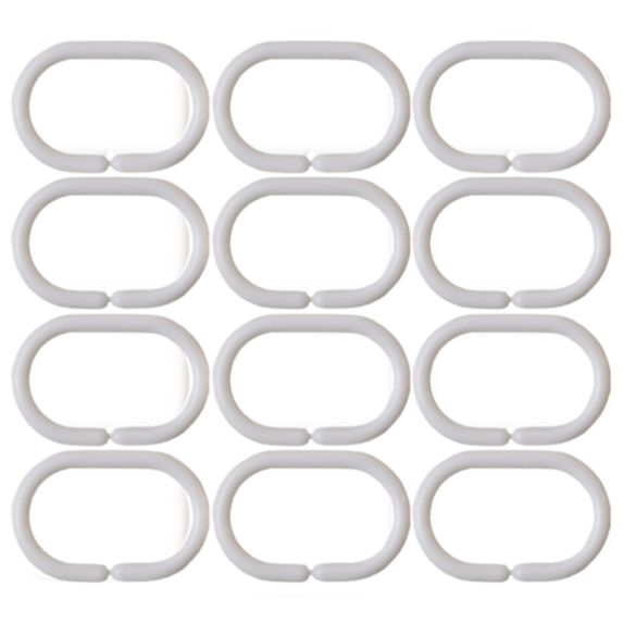 Lot de 12 anneaux pour rideaux de douche