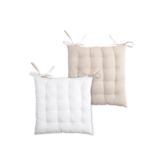 Assise matelassée Duo 40 x 40 cm beige/blanc - STOF