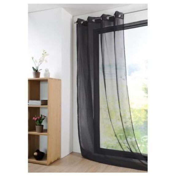 Voilage Uni léger Noir 135 x 260 cm