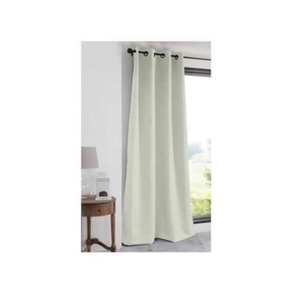 Rideau occultant uni polyester NOTTE - Ecru - 135x250cm