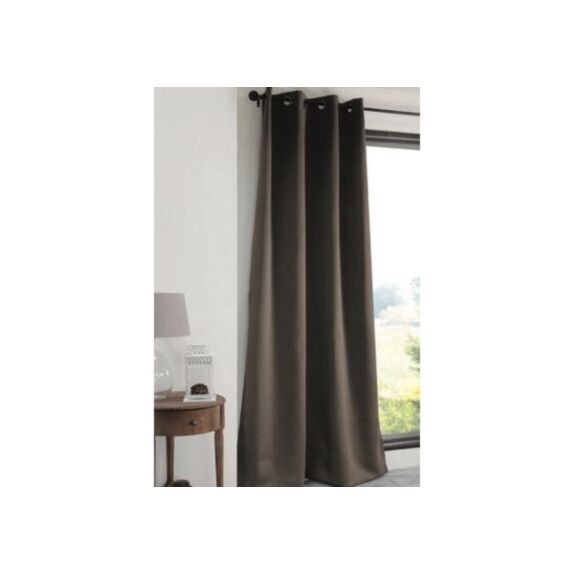 RIDEAU OCCULTANT COULEUR GRIS TAUPE 135X250 cm