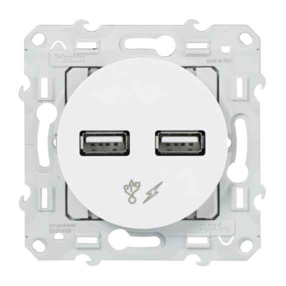 Prise chargeur double usb blanc 