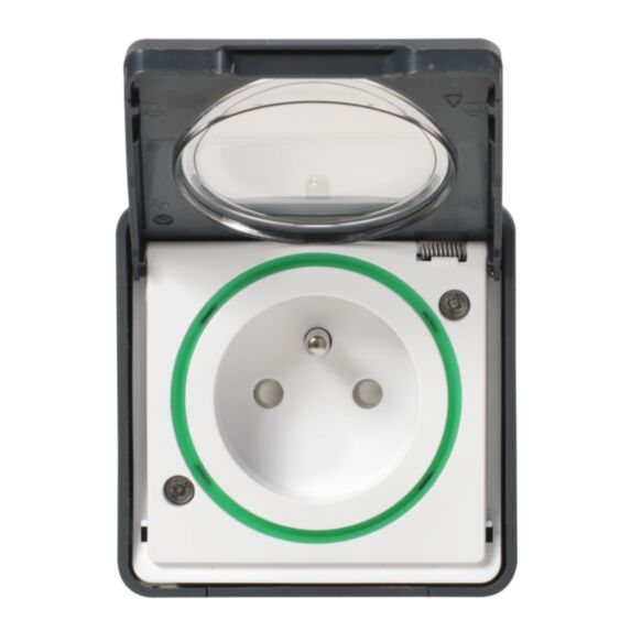 Prise étanche saillie complet Mureva Styl anthracite - SCHNEIDER ELECTRIC