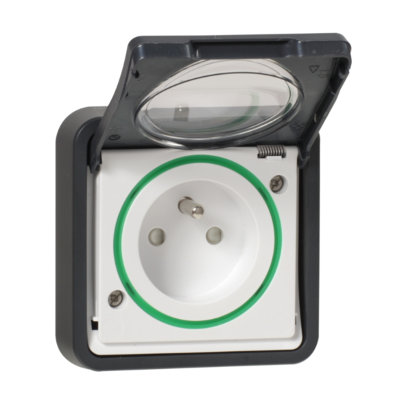 Prise avec terre étanche complet Mureva Styl anthracite - SCHNEIDER ELECTRIC