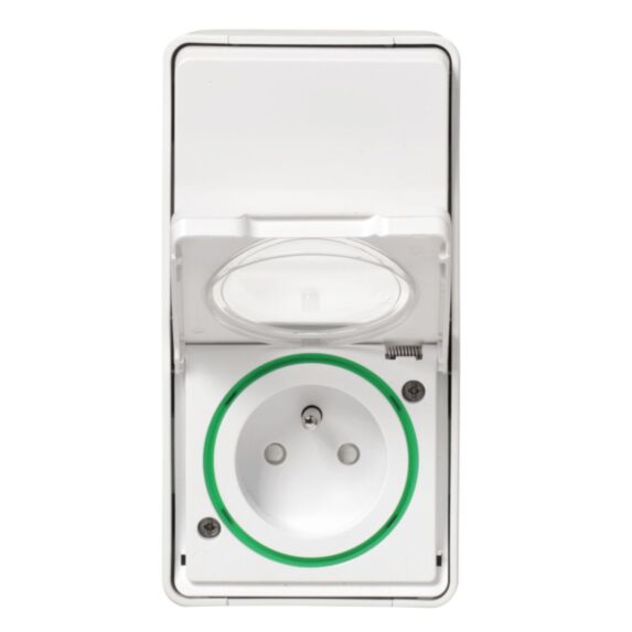 Interrupteur + prise saillie Mureva Styl blanc - SCHNEIDER ELECTRIC