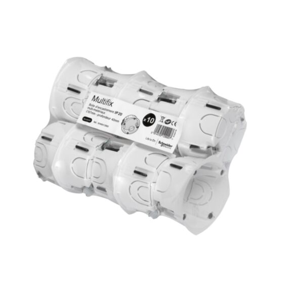 10 boîtes d'encastrement 1 poste D67xP40mm Multifix - SCHNEIDER ELECTRIC