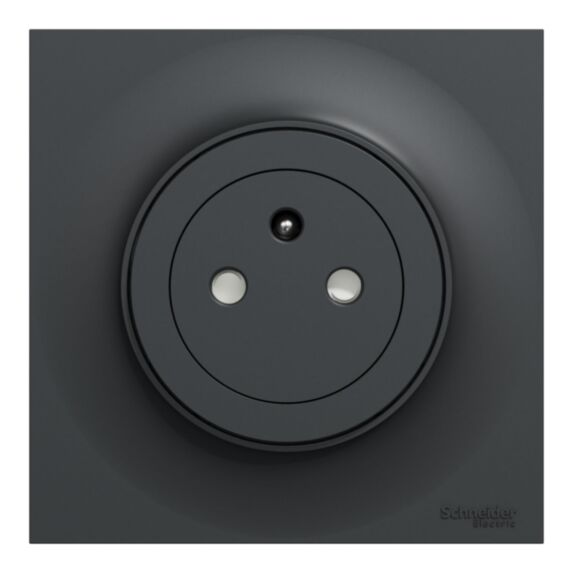 Prise 2P+T affleurante Odace complète plaque et griffes Anthracite - SCHNEIDER ELECTRIC