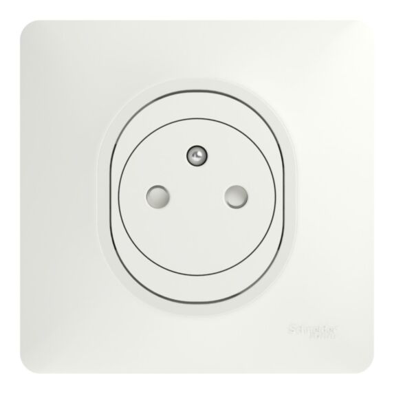 5 prises 2P+T affleurante avec plaque Ovalis blanc - SCHNEIDER ELECTRIC