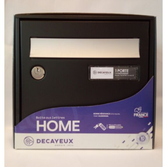 Boîte aux lettres Home compact 1 porte noir - DECAYEUX