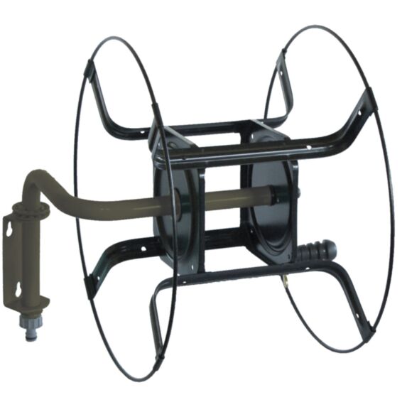 Dévidoir mural tuyau arrosage orientable nu métal pour 70m de Ø15mm