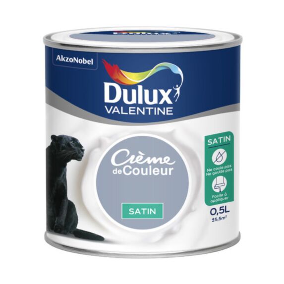 Peinture intérieure Crème de couleur satin Lune Cendrée 0,5L - DULUX VALENTINE