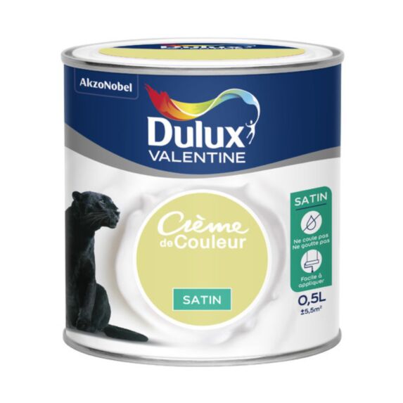 Peinture intérieure Crème de couleur satin Vert Frisson 0,5L - DULUX VALENTINE