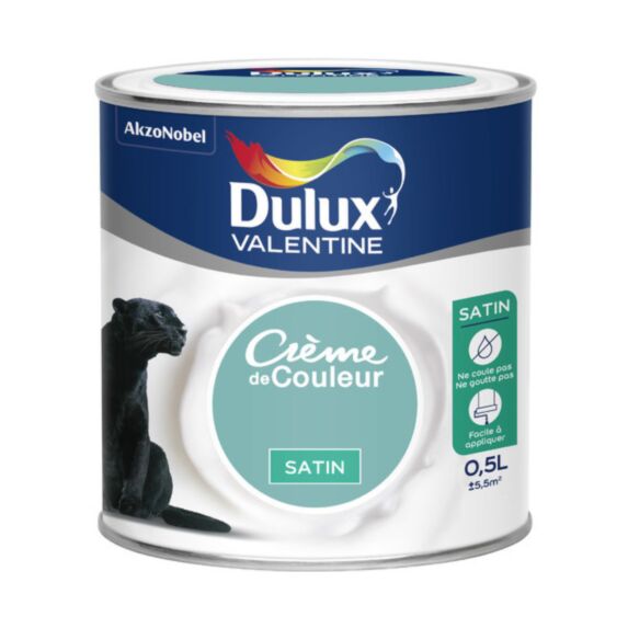 Peinture intérieure Crème de couleur satin Vert Jade 0,5L - DULUX VALENTINE