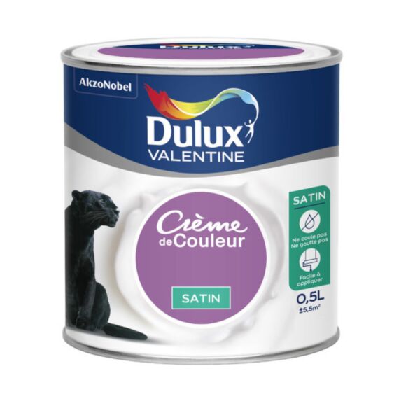 Peinture intérieure Crème de couleur satin Pourpre 0,5L - DULUX VALENTINE
