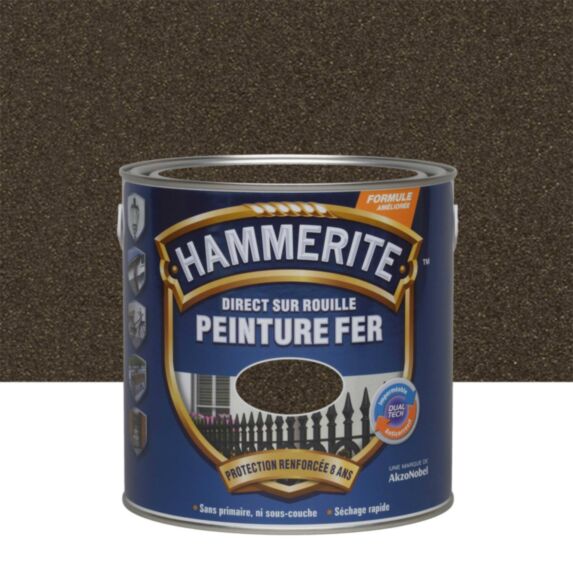 Peinture Métal Direct Sur Rouille Effet Forgé Châtaigne 2,5L - HAMMERITE