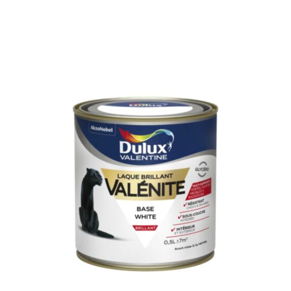Peinture Laque Valénite Brillant Base White 0,5L - DULUX VALENTINE