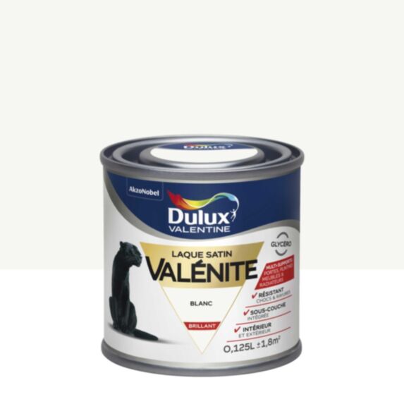 Peinture Laque Bois Fer Valénite Blanc Brillant 2L+20% - DULUX VALENTINE